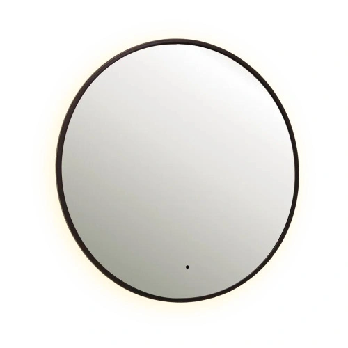 Зеркало Dreja SHINE 80x80 см, метал. рама, черный, беск. сенсор, LED-подсветка, диммер от магазина Vanna-Vanna.ru!