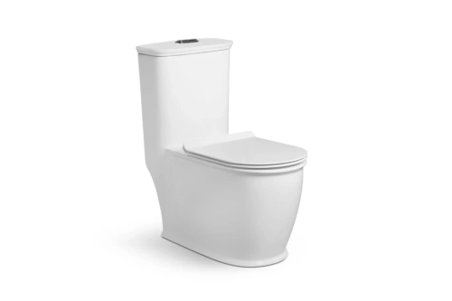 Унитаз SantiLine SL-5019 напольный, безободковый, моноблок, белый от магазина Vanna-Vanna.ru!