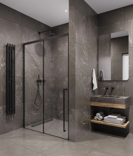 Душевая дверь Timo TDSS-150/03C-8R, 1500*2000, профиль черный, стекло прозрачное 8 мм от магазина Vanna-Vanna.ru!