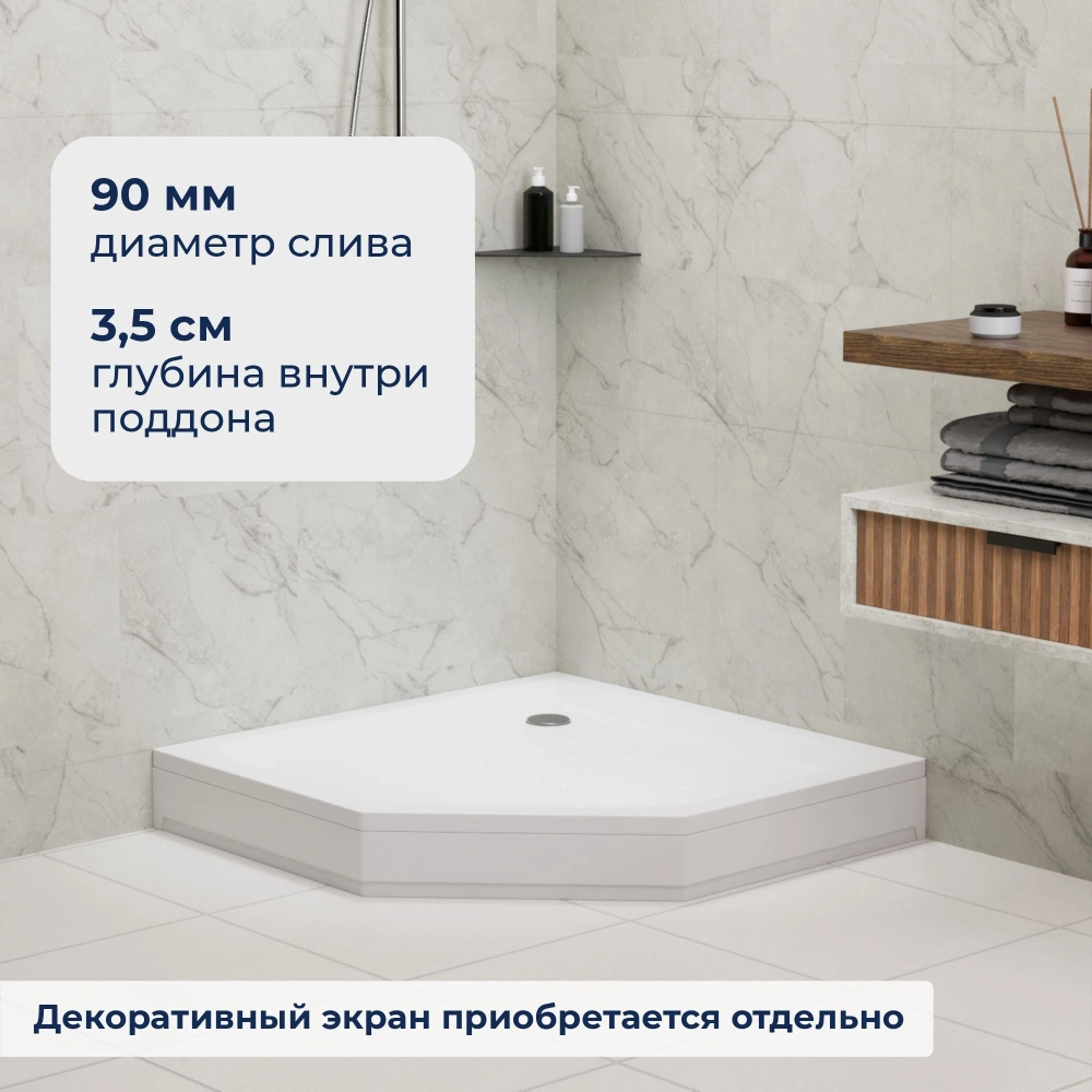 Душевой поддон трапеция RGW LUX/TN-TR 100*100 от магазина Vanna-Vanna.ru!