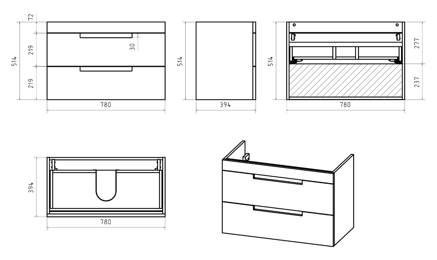Тумба с раковиной Brevita Ariana 80 подвесная, капучино от магазина Vanna-Vanna.ru!