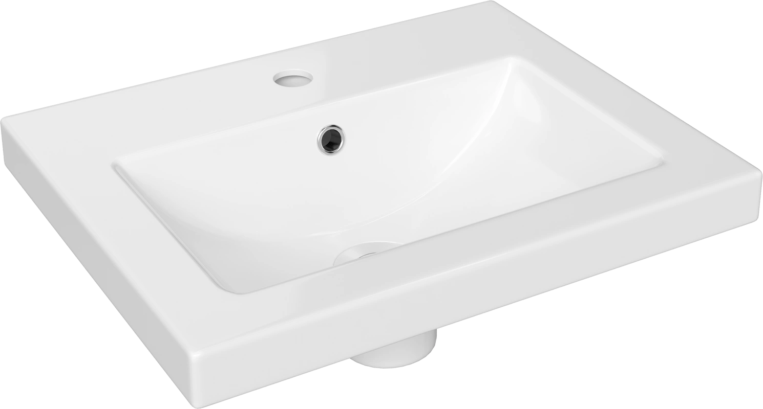 Тумба подвесная Viant Бостон 50 с раковиной Como 50, 1 ящик, белый/дуб вотан от магазина Vanna-Vanna.ru!