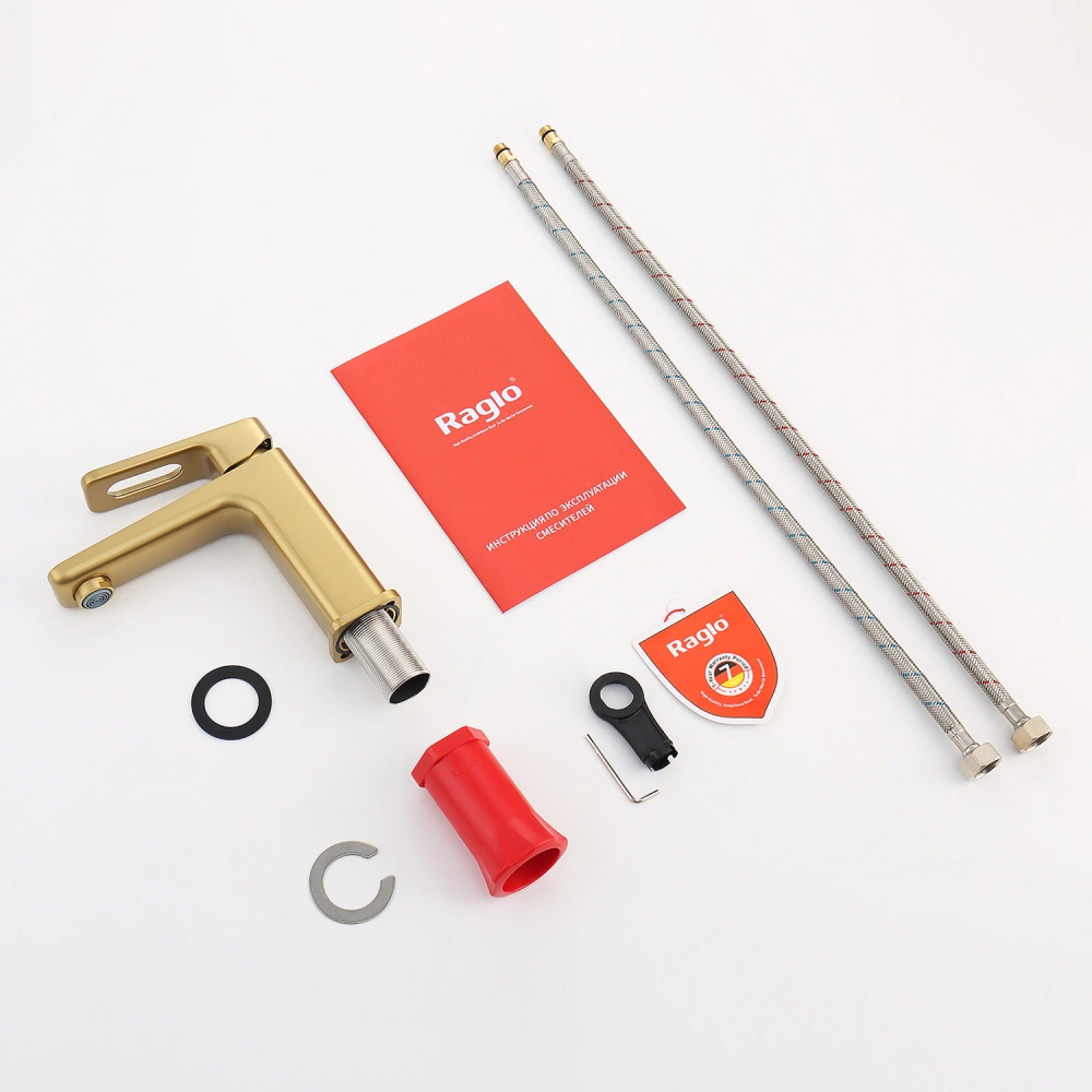 Смеситель для раковины Raglo R51.10.03, золотой сатин от магазина Vanna-Vanna.ru!