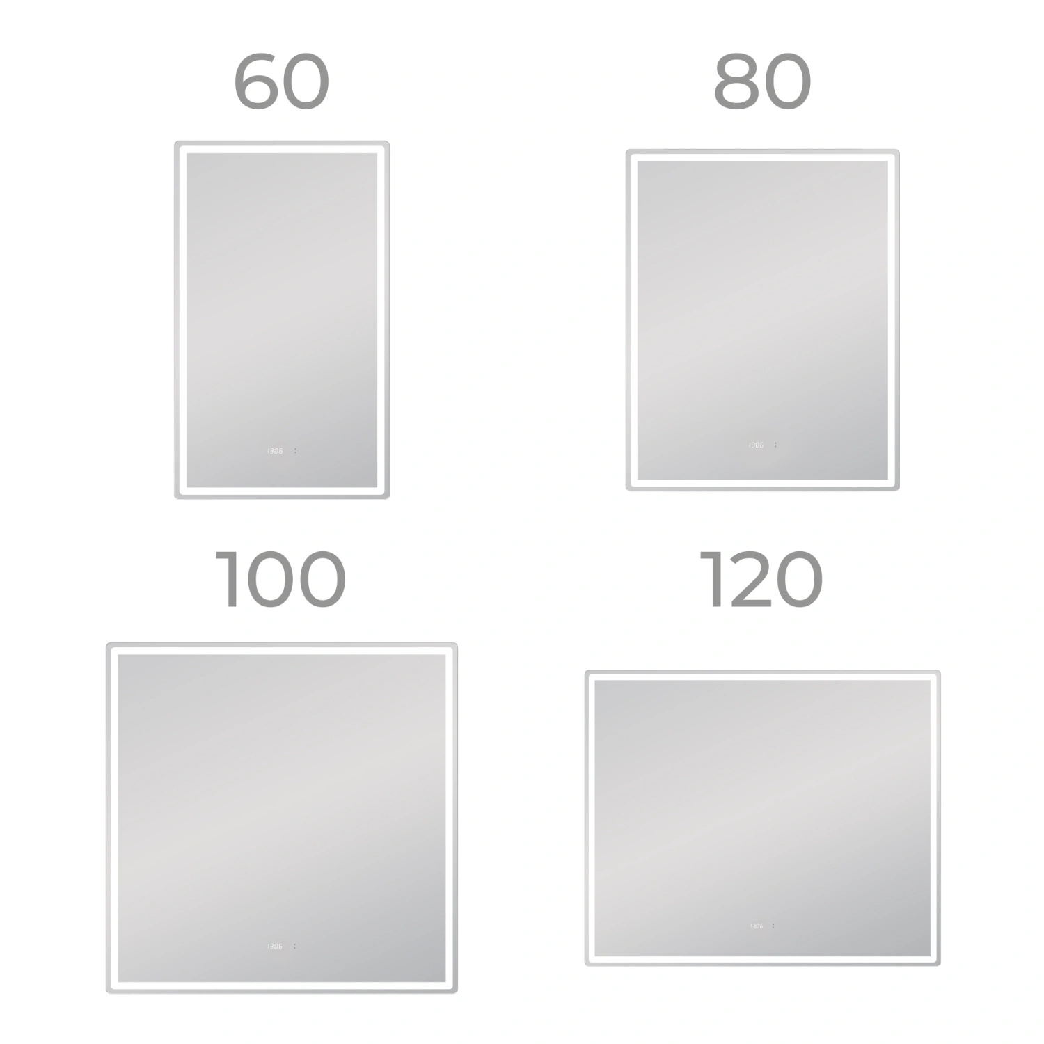 Зеркало Vigo Roberta Luxe 100 свет, сенсор, часы, антизапотевание