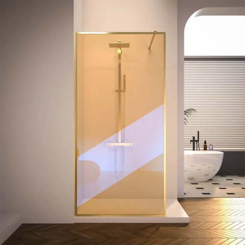 Душевая перегородка Veconi Korato KR-81GC, 1000x2000, брашированное золото, хамелеон от магазина Vanna-Vanna.ru!