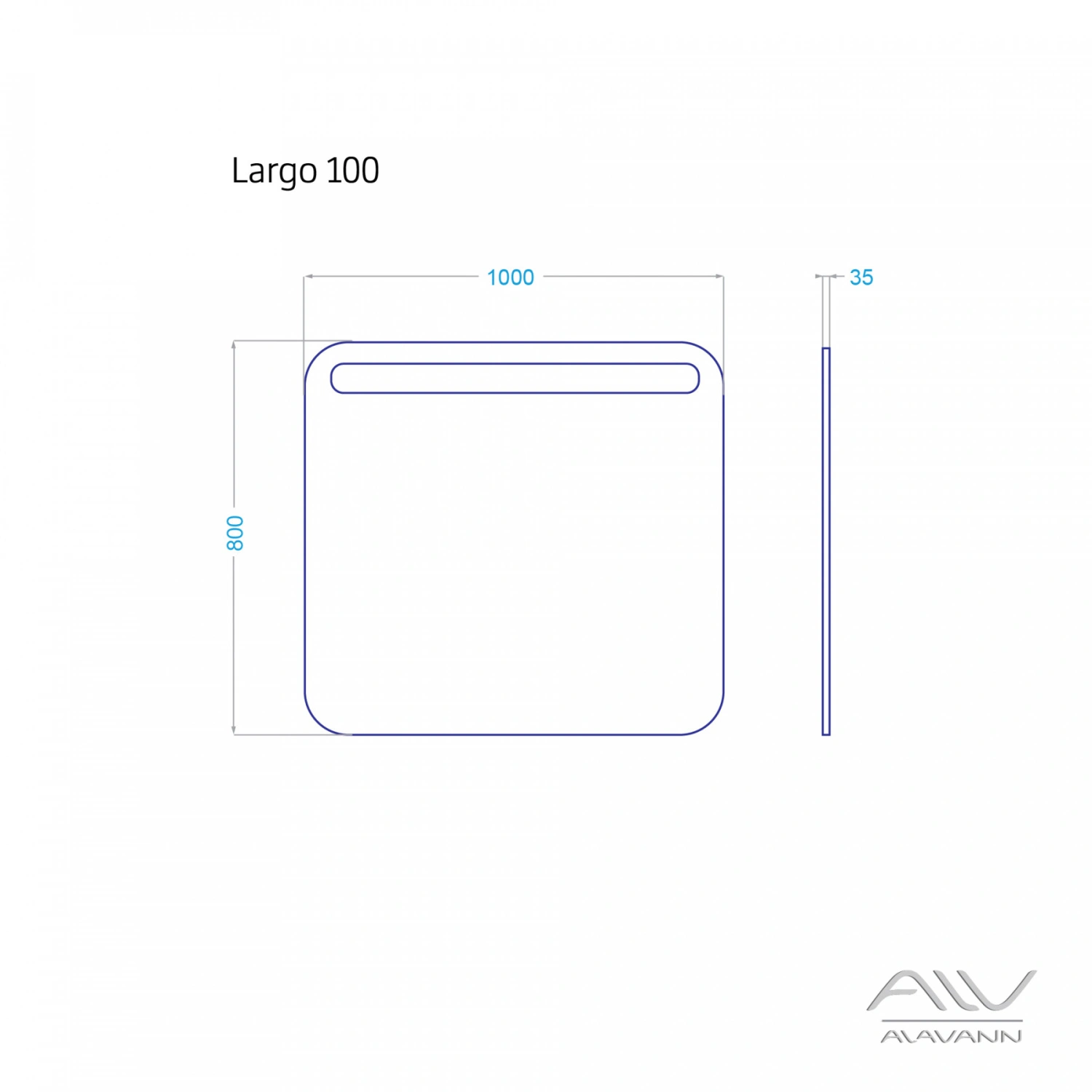 Зеркало Alavann Largo 100 свет сенсор от магазина Vanna-Vanna.ru!
