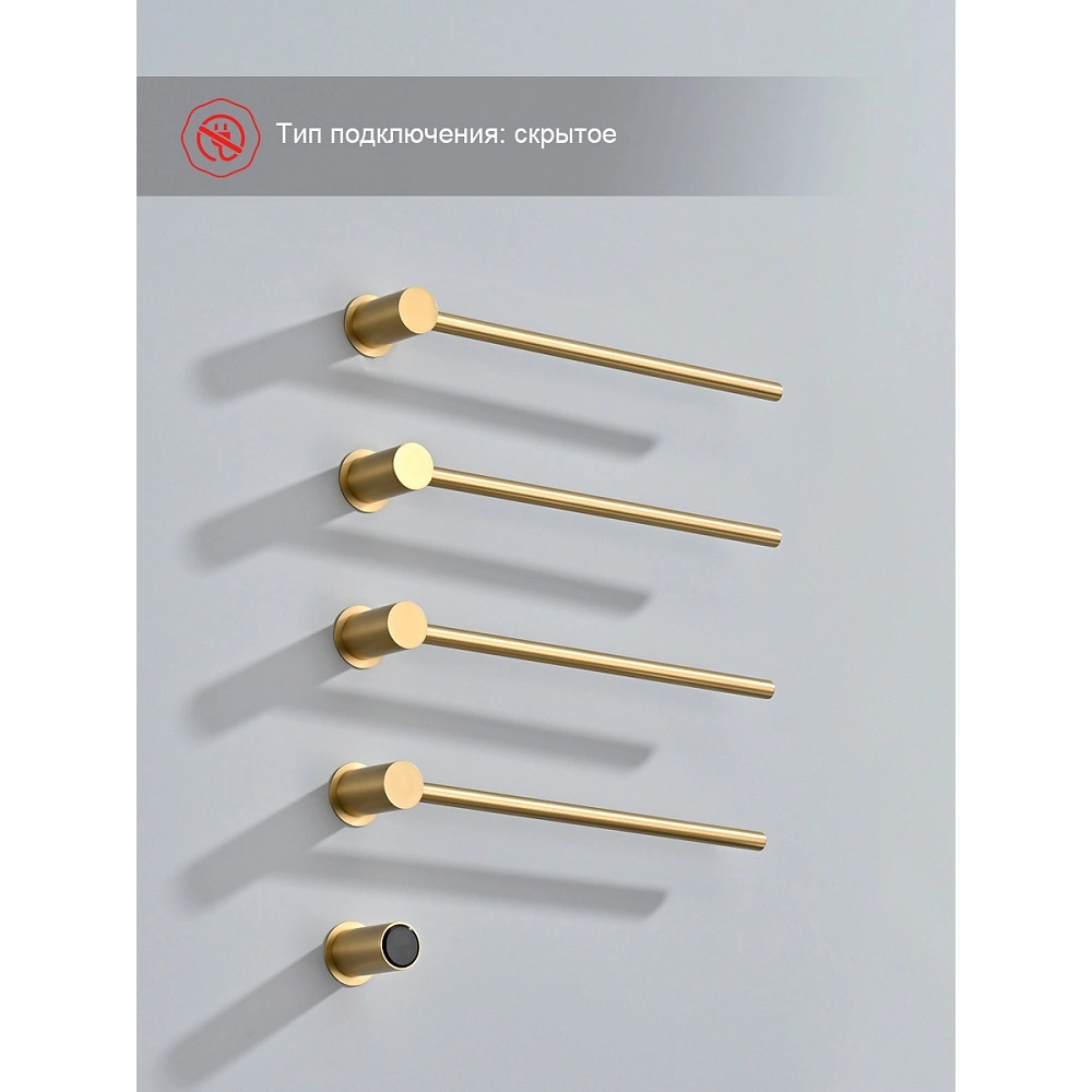 Полотенцесушитель электрический RAGLO R350.52.03 встраиваемый сенсорный с терморегулятором, сатин золотой от магазина Vanna-Vanna.ru!