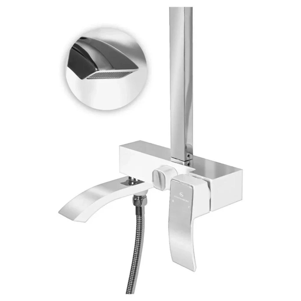Душевая система Grocenberg GB7007-1WC, белый/хром от магазина Vanna-Vanna.ru!