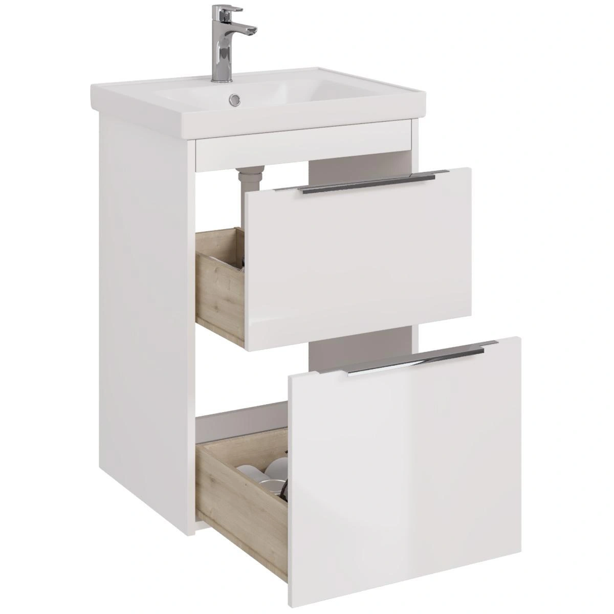 Тумба с раковиной подвесная Dreja Prime 60 см, белый от магазина Vanna-Vanna.ru!