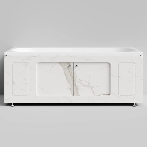 Экран под ванну Vod-ok Лидер 150 раздвижной Мрамор Белый натур милк от магазина Vanna-Vanna.ru!