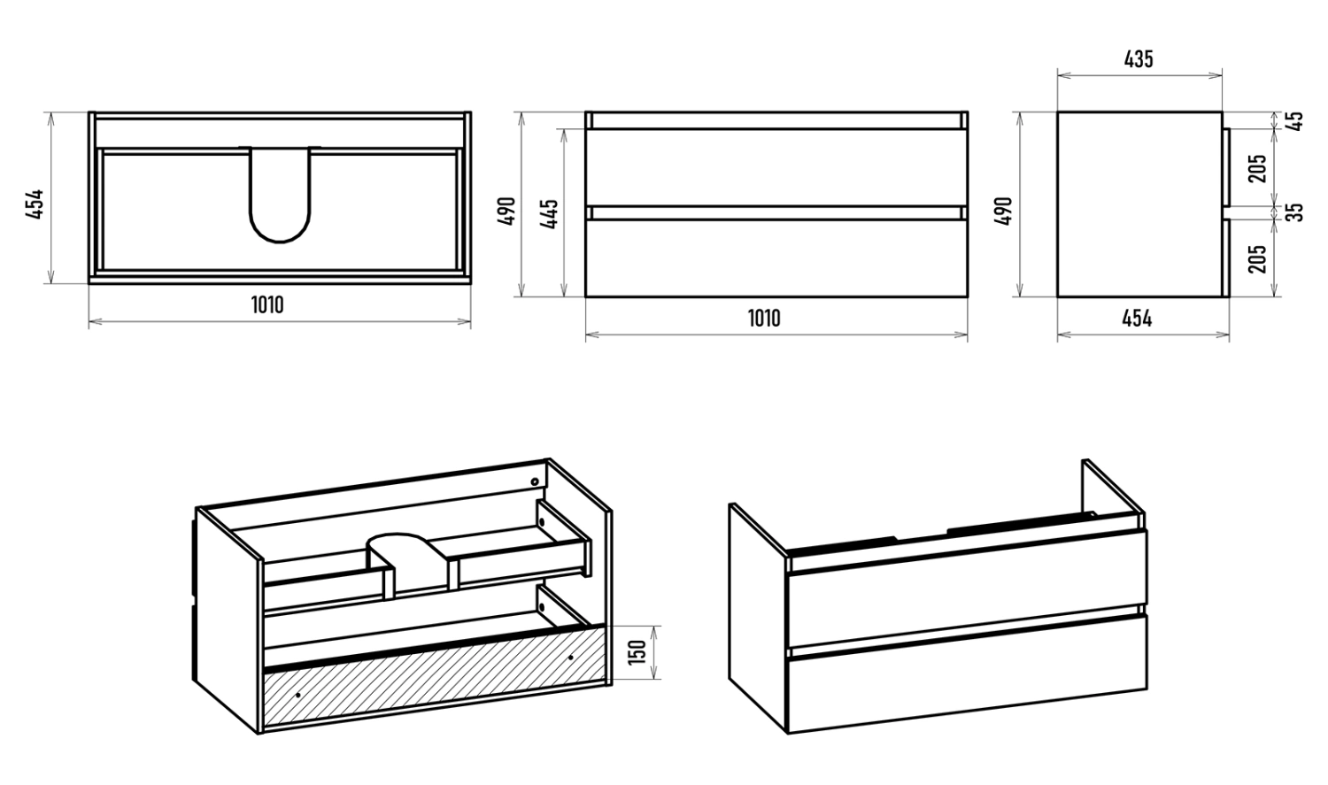 Тумба с раковиной Brevita Victory 105 подвесная, зеленый