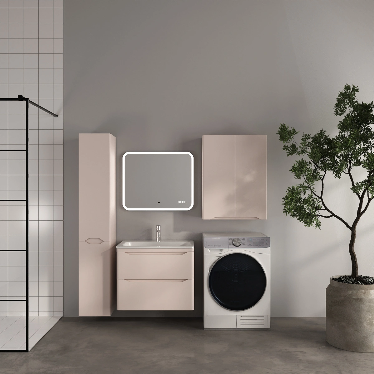 Тумба подвесная Style Line Марелла 70 (2 ящ.) антискрейтч карамель с раковиной Марелла Люкс 700х400 от магазина Vanna-Vanna.ru!