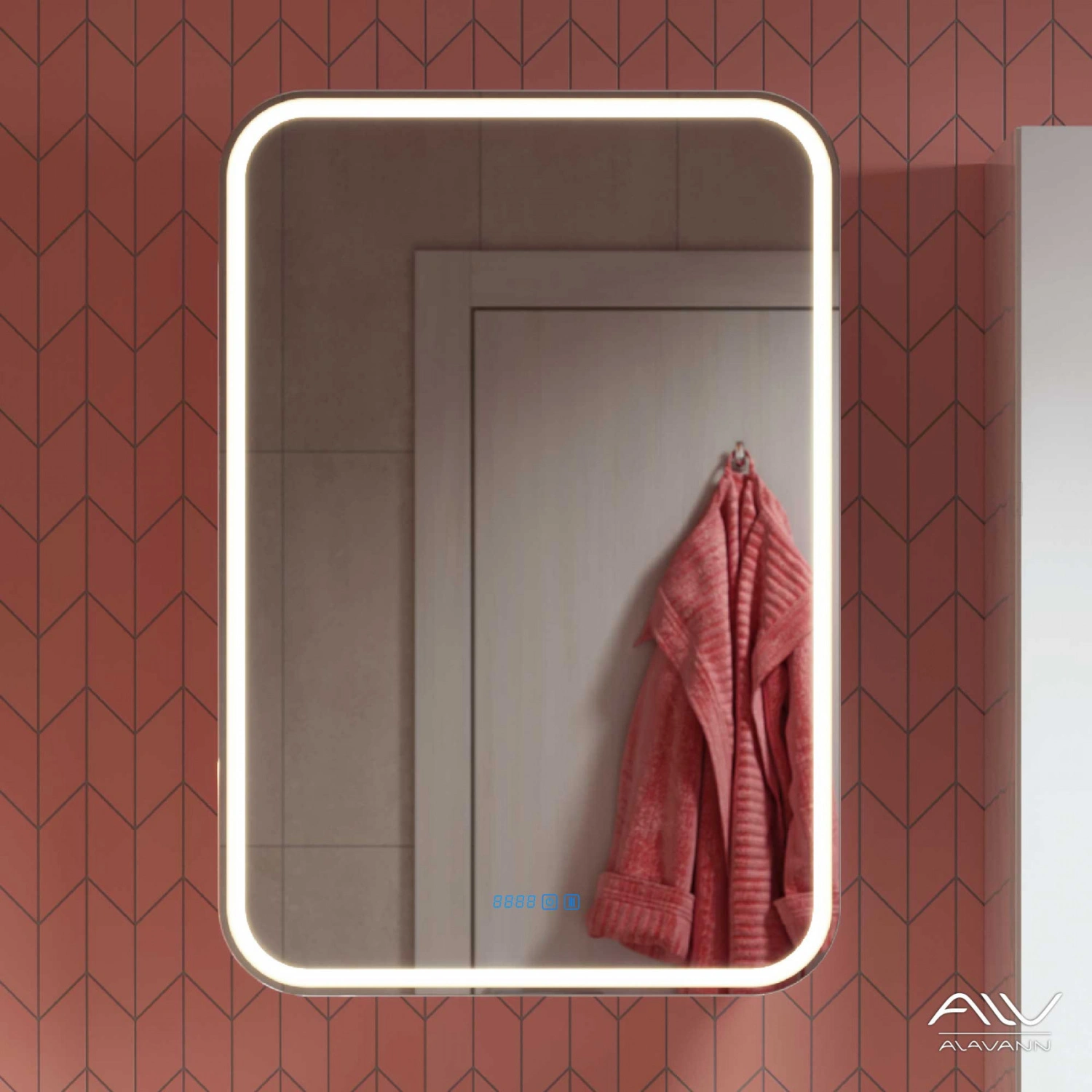 Зеркало-шкаф Alavann Lana Plus 60 свет, часы, сенсор, антизапотевание, белый