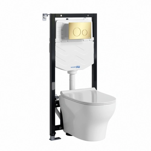 Унитаз подвесной WasserKRAFT 10TLT.010.ME.PG02.H001 с инсталляцией и кнопкой, белый от магазина Vanna-Vanna.ru!