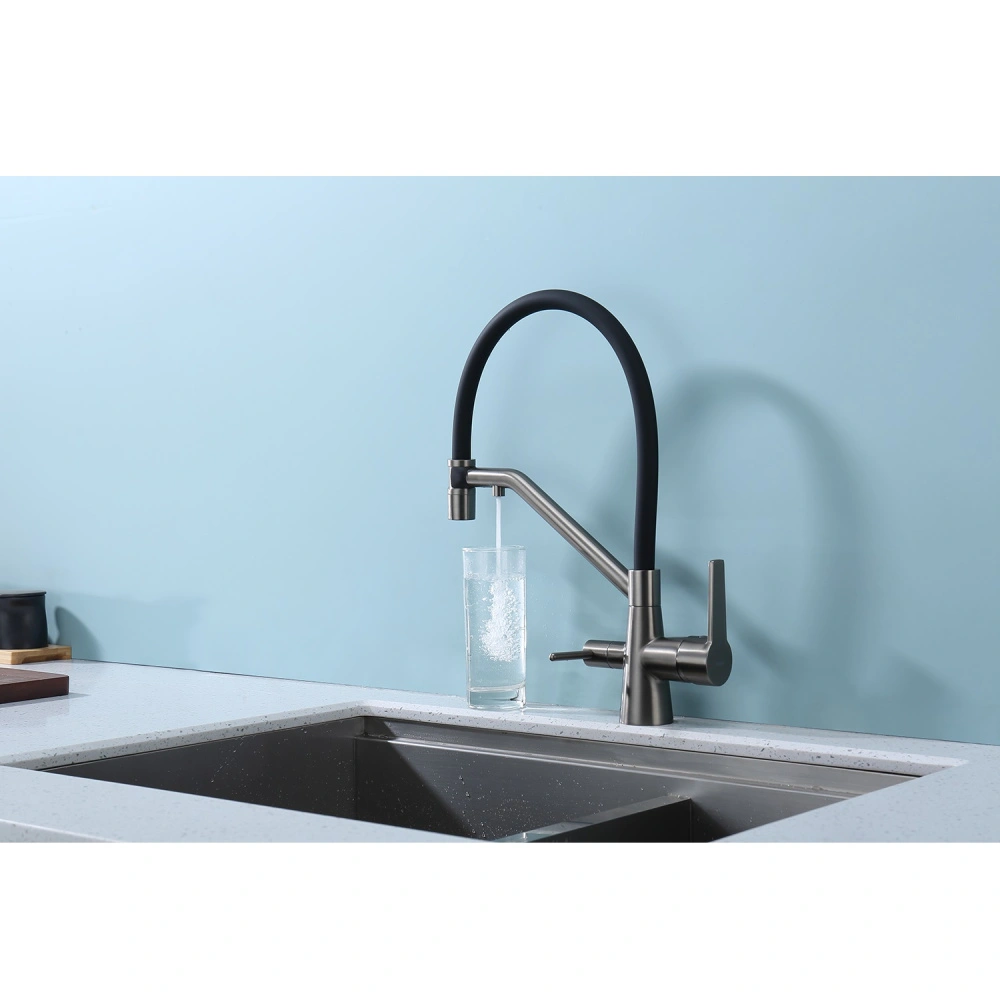 Смеситель для кухни с подключением фильтра Raglo R80.62.09, графит от магазина Vanna-Vanna.ru!