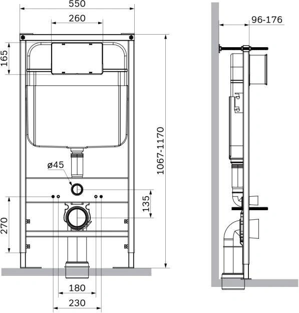 Унитаз подвесной SantiLine SL-5025MB+SL-03 с инсталляцией и кнопкой, черный от магазина Vanna-Vanna.ru!