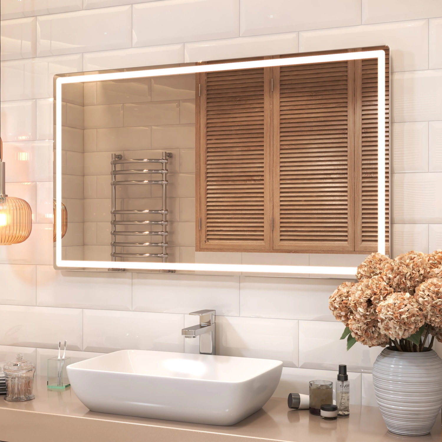 Зеркало Vigo Geometry Comfort 120 свет, сенсор, антизапотевание от магазина Vanna-Vanna.ru!