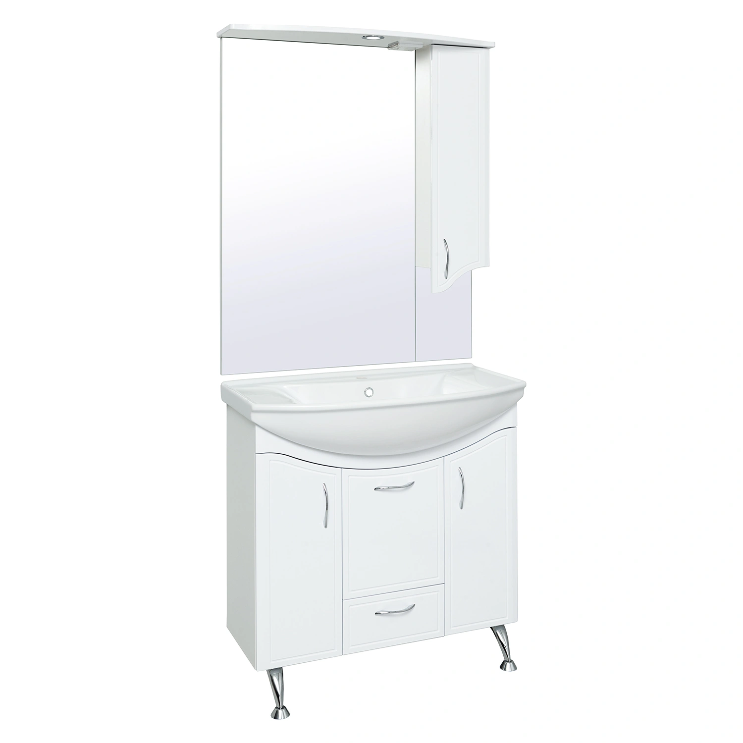 Зеркало со шкафчиком Runo Севилья 85 R, белый от магазина Vanna-Vanna.ru!