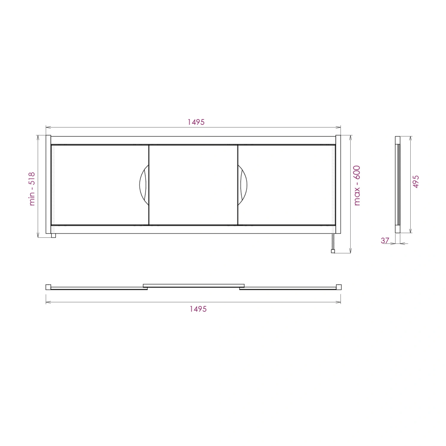 Экран под ванну Onika Лагуна 150 раздвижной белый от магазина Vanna-Vanna.ru!