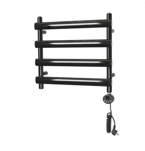 Полотенцесушитель электрический Domoterm Альфа П4 500х496 ER правый, черный матовый от магазина Vanna-Vanna.ru!