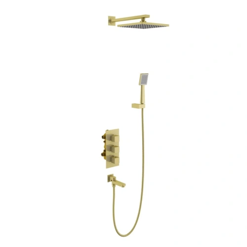 Душевой комплект Timo Tetra-thermo SX-0199/17SM золото матовое от магазина Vanna-Vanna.ru!