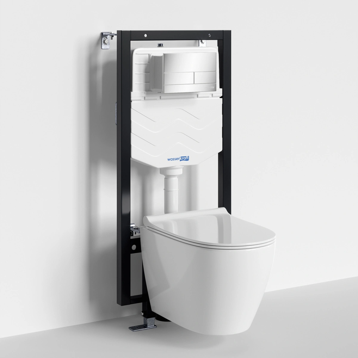 Унитаз подвесной WasserKRAFT 56TLT.010.ME.CH04.H002 с инсталляцией и кнопкой, белый от магазина Vanna-Vanna.ru!