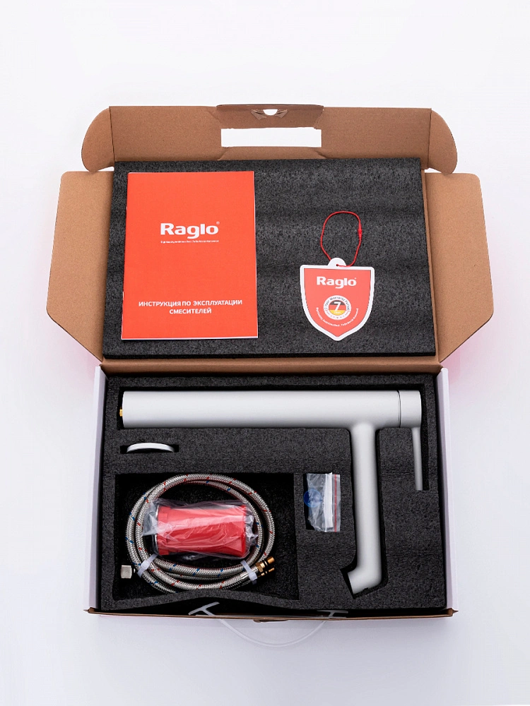 Смеситель для раковины высокий Raglo R20.15.08, белый от магазина Vanna-Vanna.ru!