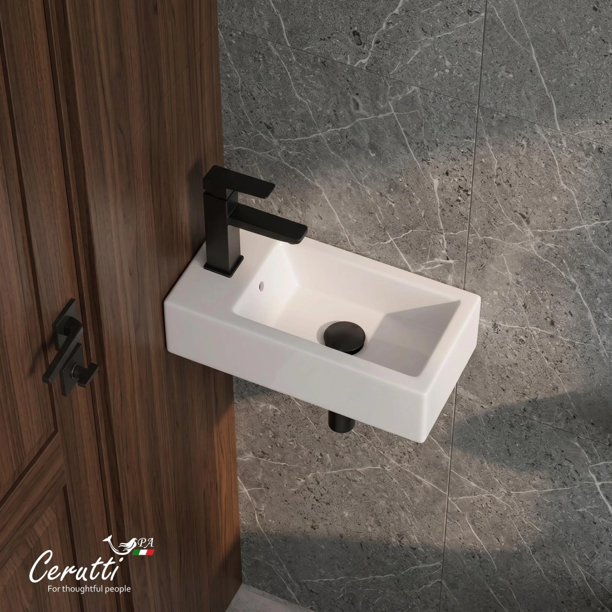 Раковина Ceruttispa CR4005R накладная, белая, прямоугольная, 500х260х140 L от магазина Vanna-Vanna.ru!
