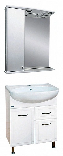 Тумба с раковиной Misty Уют 60 с 1 ящиком, белый