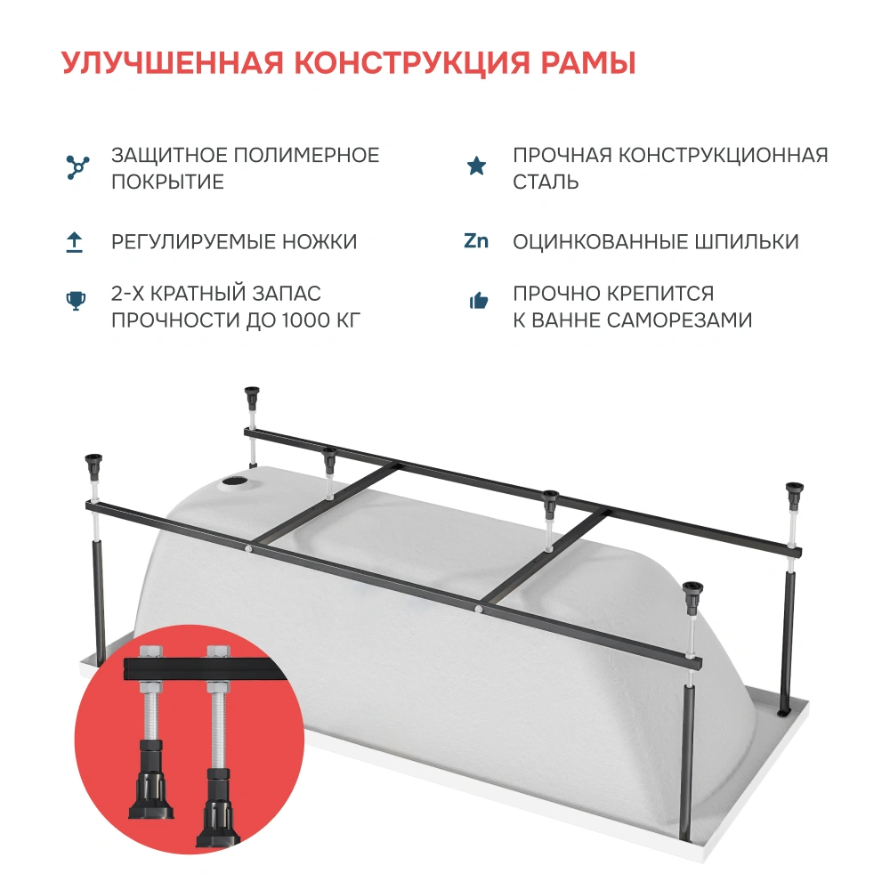 Ванна 1Marka MODERN 140*70 Комплект Премиум от магазина Vanna-Vanna.ru!