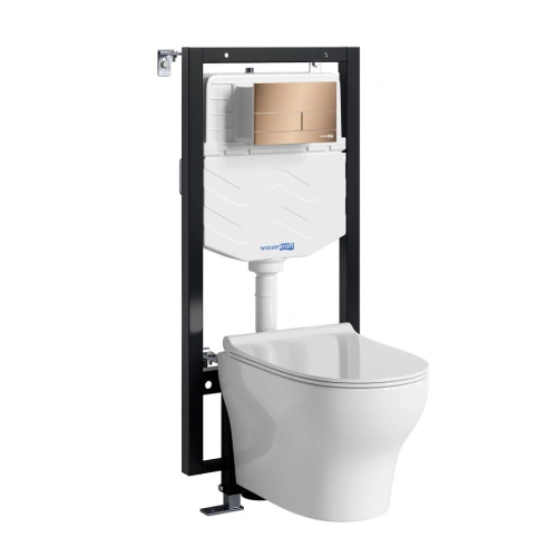 Унитаз подвесной WasserKRAFT 56TLT.010.ME.RG04.H001 с инсталляцией и кнопкой, белый от магазина Vanna-Vanna.ru!
