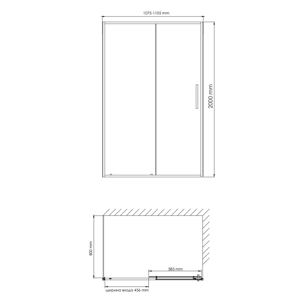 Душевой уголок WasserKraft Tauber 64S14 110х80 прямоугольный, без поддона, прозрачное стекло, никель от магазина Vanna-Vanna.ru!
