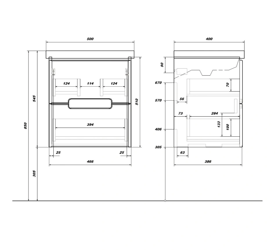 Тумба подвесная SanStar Noche 50 с раковиной Moduo 50 Графит софт от магазина Vanna-Vanna.ru!