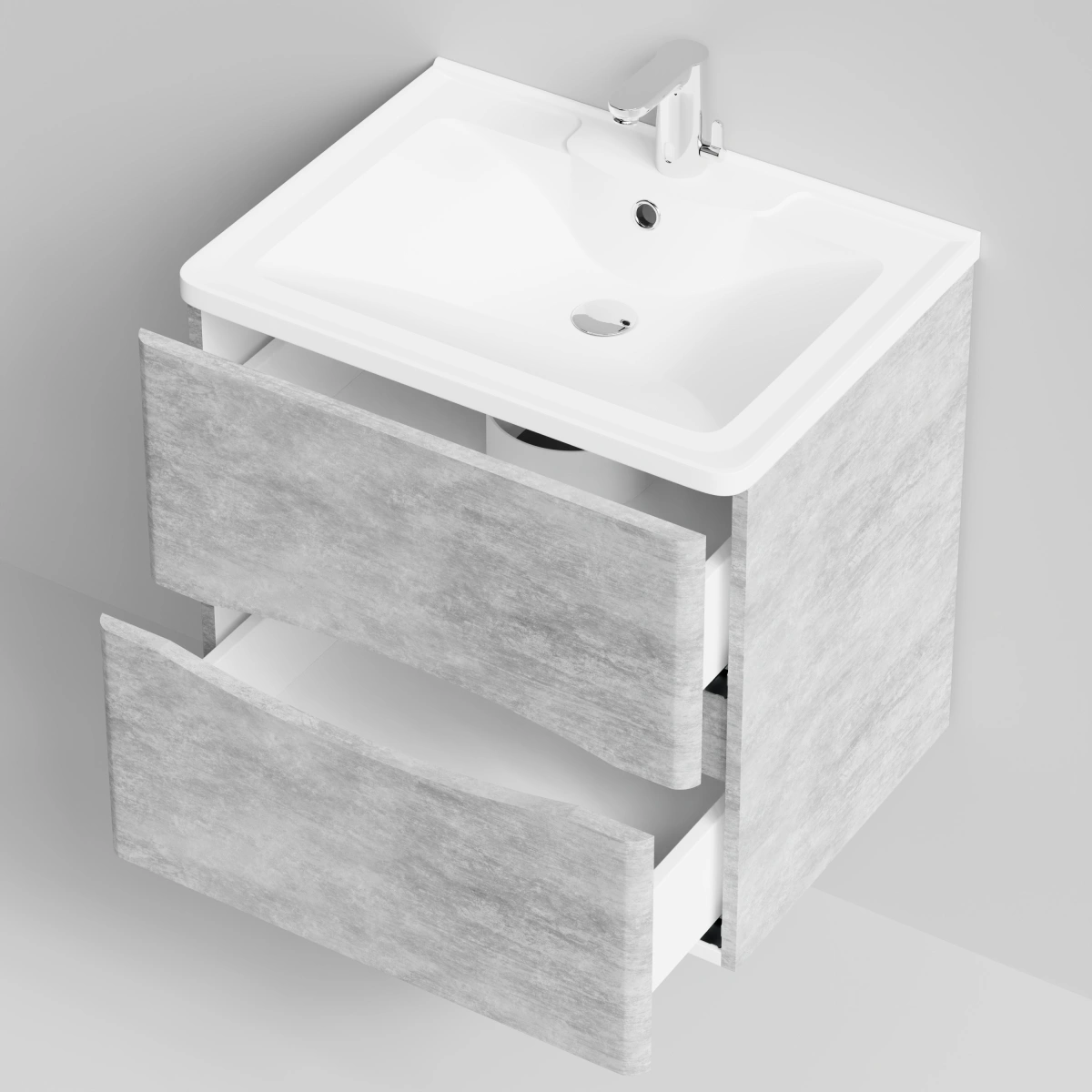 Тумба с раковиной Vod-ok Адель 60  подвесная, Горный камень от магазина Vanna-Vanna.ru!