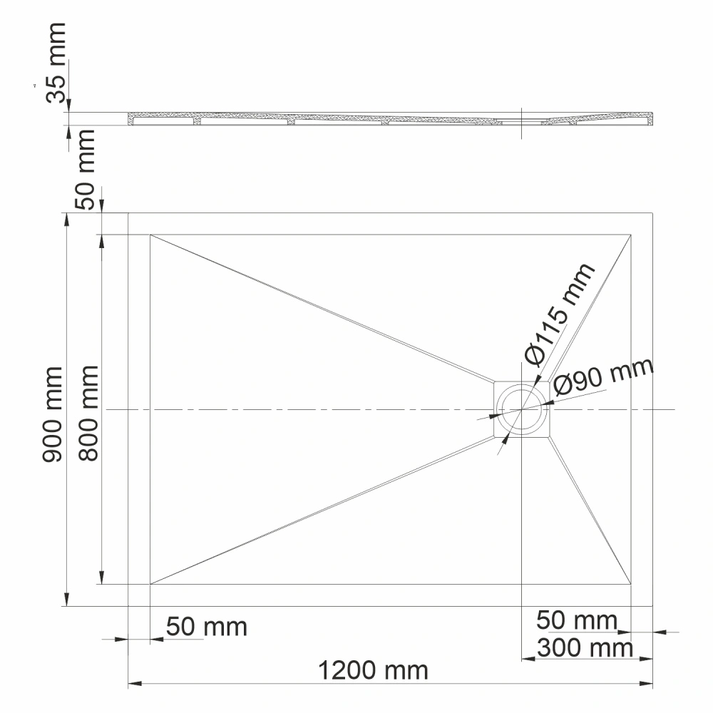 Поддон для душа WasserKraft Dill 61T07 120х90 прямоугольный, из искусственного камня, черный матовый от магазина Vanna-Vanna.ru!