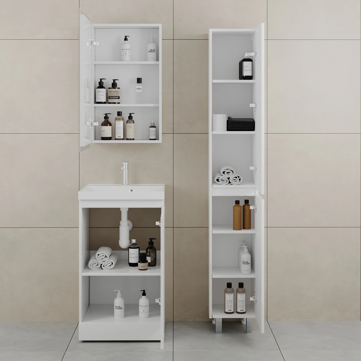 Тумба напольная Style Line Батлер 50 с раковиной Asti 50 белый, антискрейтч белый глянец от магазина Vanna-Vanna.ru!