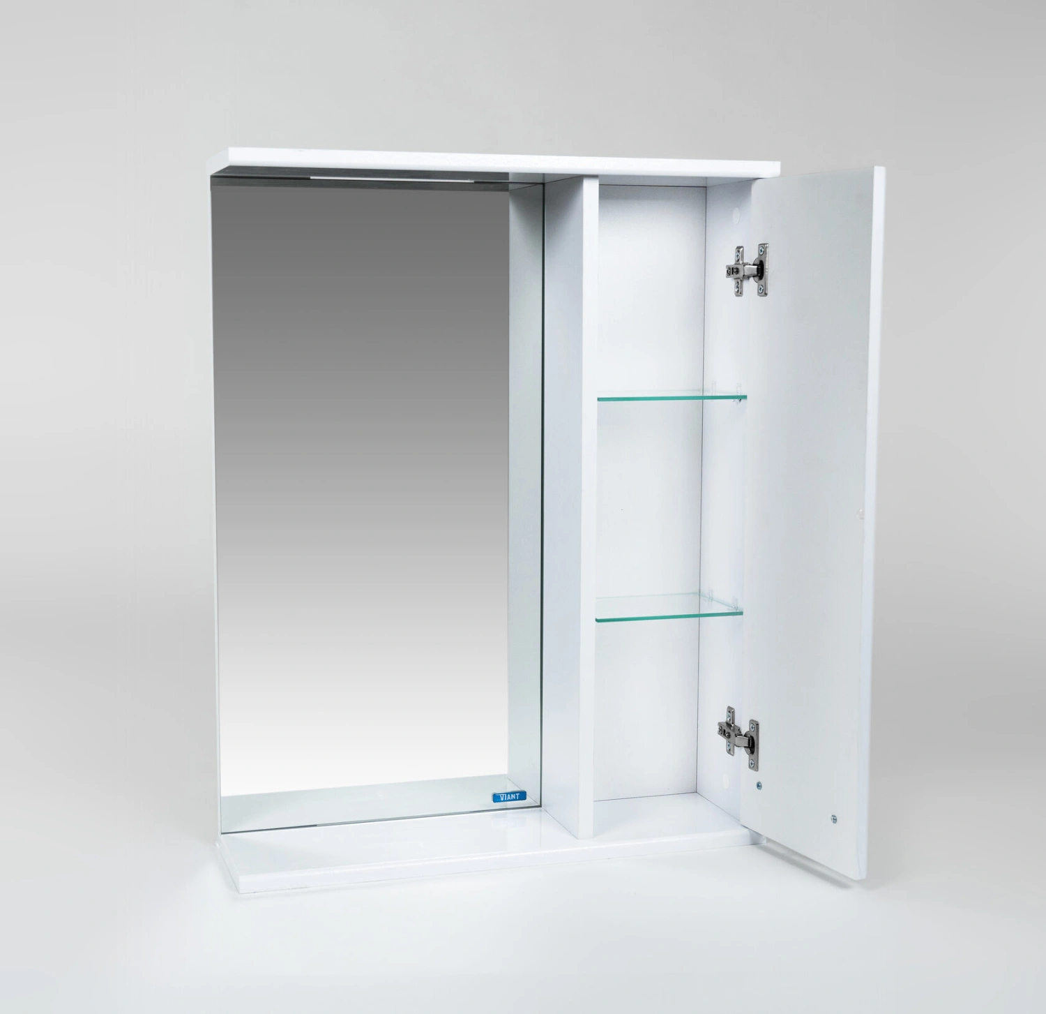 Зеркало со шкафчиком Viant Прага 55 R белый от магазина Vanna-Vanna.ru!