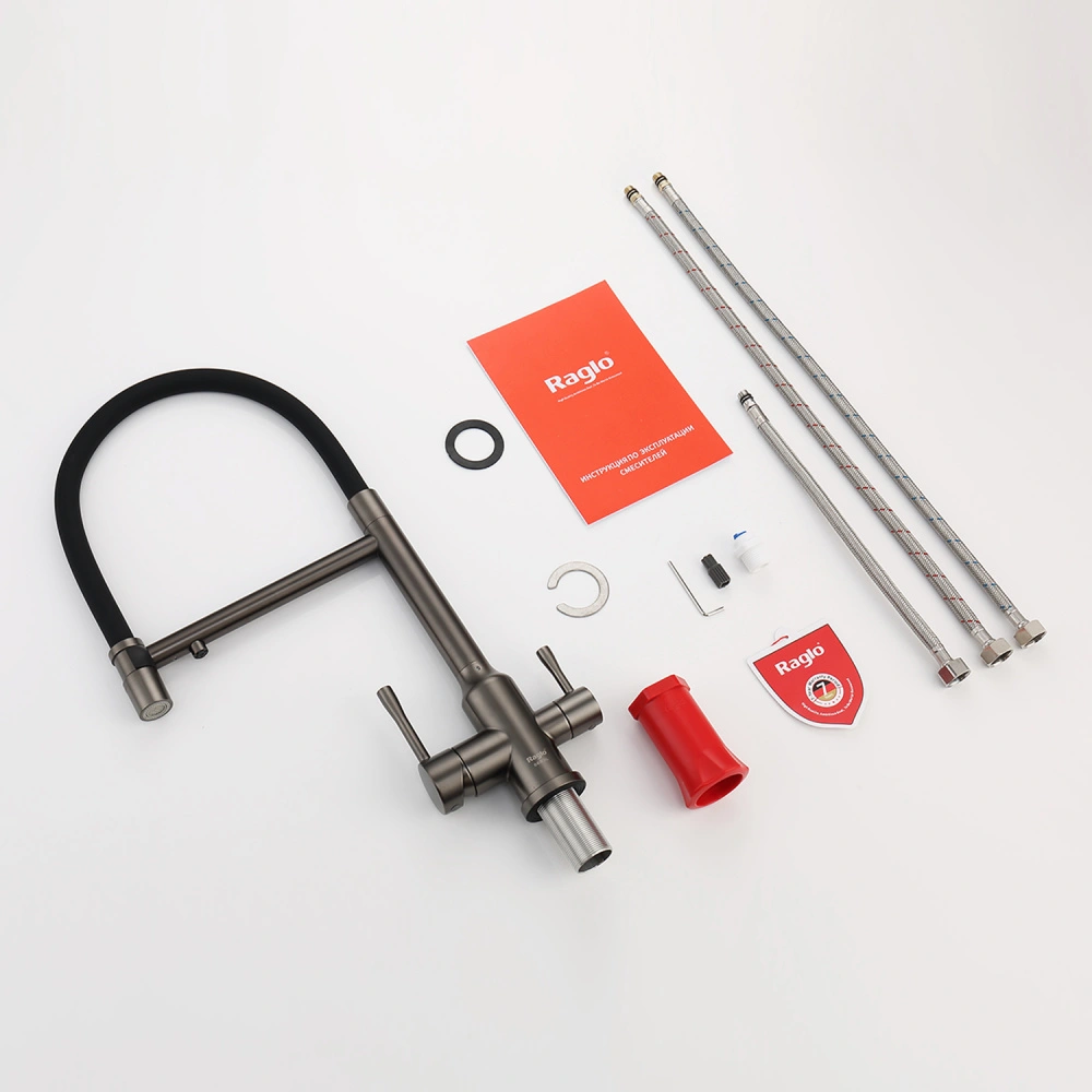 Смеситель для кухни с подключением фильтра Raglo R81.63.09, графит от магазина Vanna-Vanna.ru!