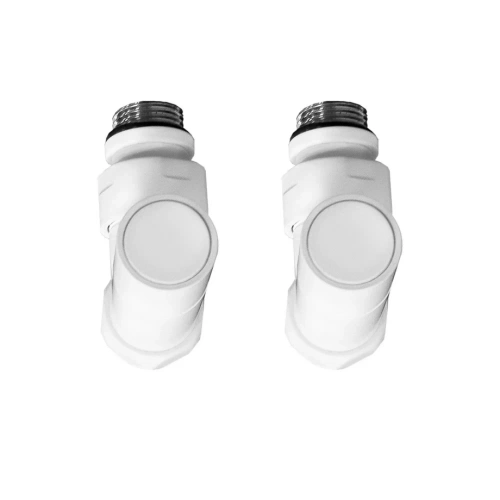 Кран для полотенцесушителя / вентиль угловой Energy, 1/2'' - 3/4'', цвет белый матовый, ручка круг - 2 шт. от магазина Vanna-Vanna.ru!