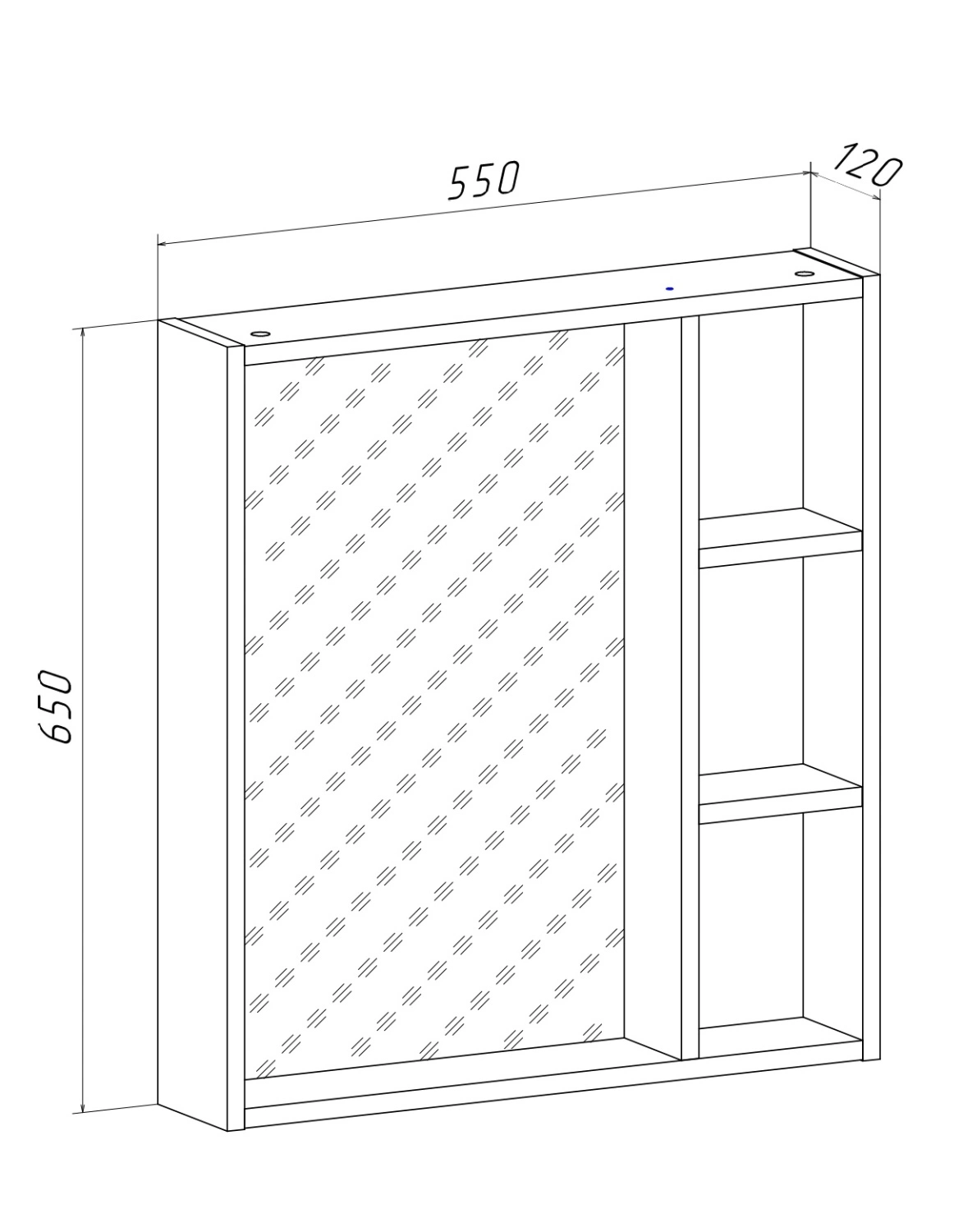 Зеркало-шкаф Runo Эко 55 универсальный, лиственница от магазина Vanna-Vanna.ru!
