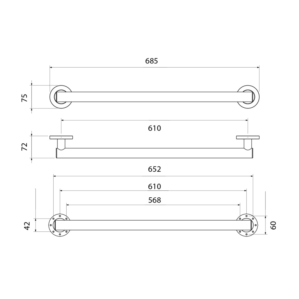 Поручень Timo Saona 13265/19 розовое золото от магазина Vanna-Vanna.ru!