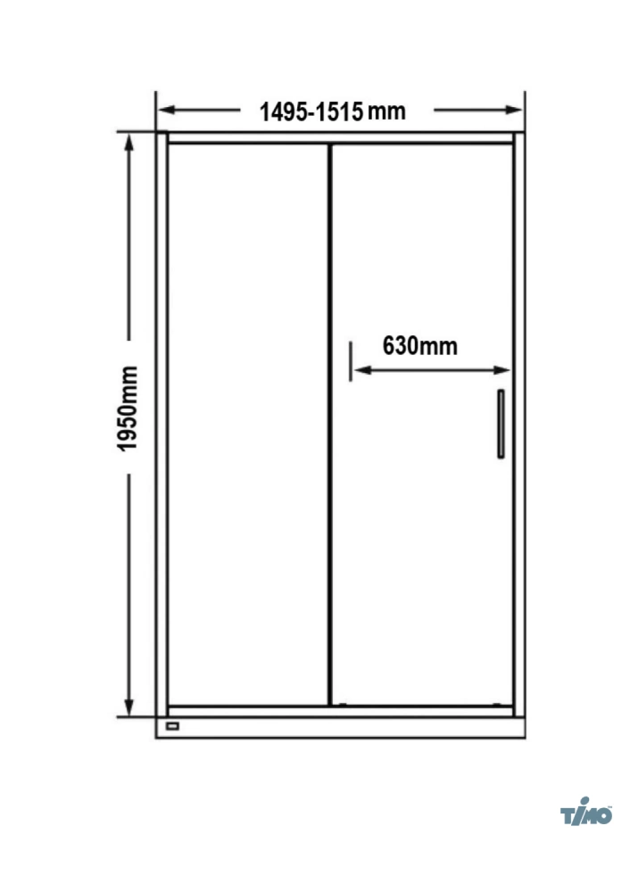 Душевая дверь Timo TD-150/03GR-6 в нишу, раздвижная, графит стекло, черный от магазина Vanna-Vanna.ru!
