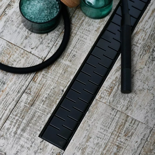 Душевой лоток MCH Veconi Medium Black 450 с решеткой, черный от магазина Vanna-Vanna.ru!