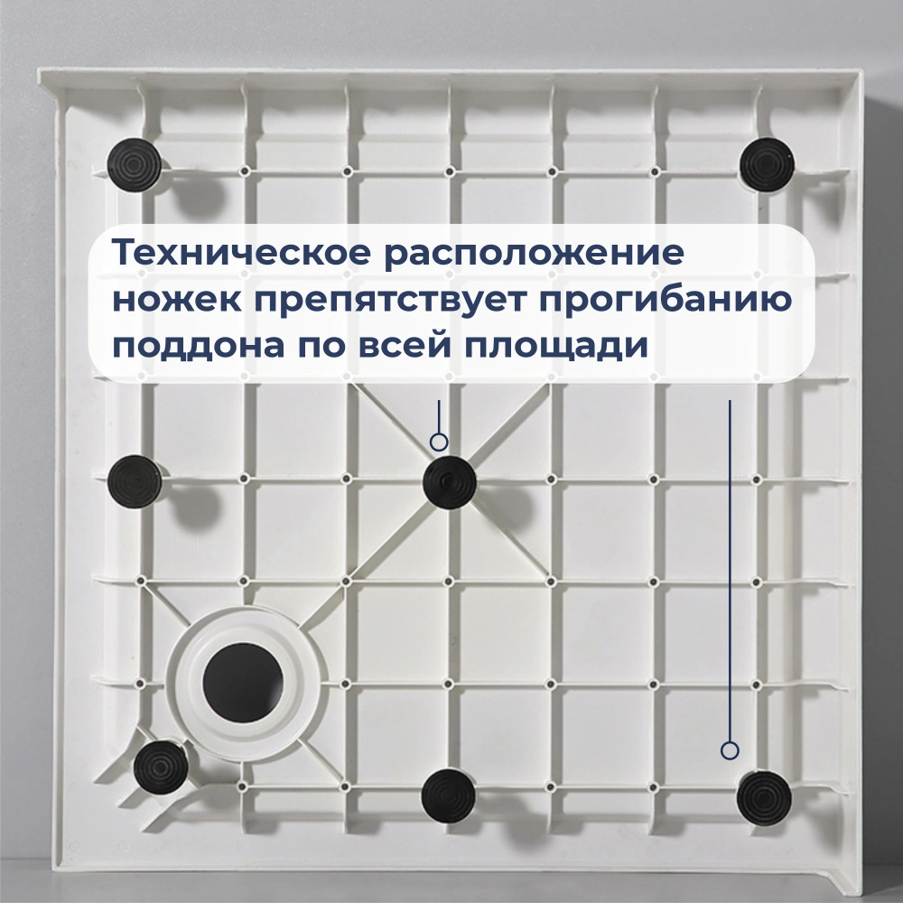 Душевой поддон квадратный RGW SMC-W Белый 90*90 от магазина Vanna-Vanna.ru!