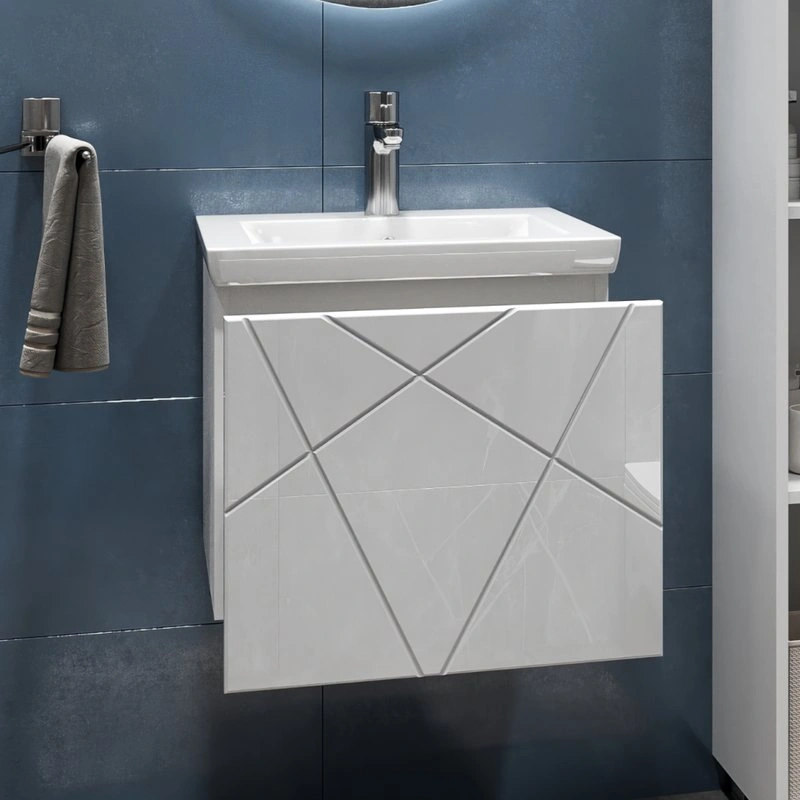 Тумба подвесная Vigo Geometry 50 с раковиной Фостер 50, белый от магазина Vanna-Vanna.ru!
