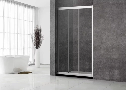 Душевая дверь Veconi VN31-130-01-C5 в нишу, раздвижная, прозрачное стекло, хром от магазина Vanna-Vanna.ru!