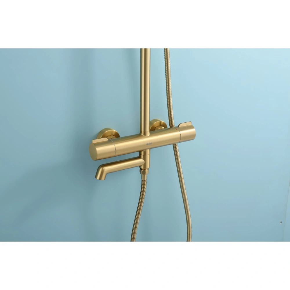 Душевая система с термостатом Raglo R20.26.03, сатин золотой от магазина Vanna-Vanna.ru!