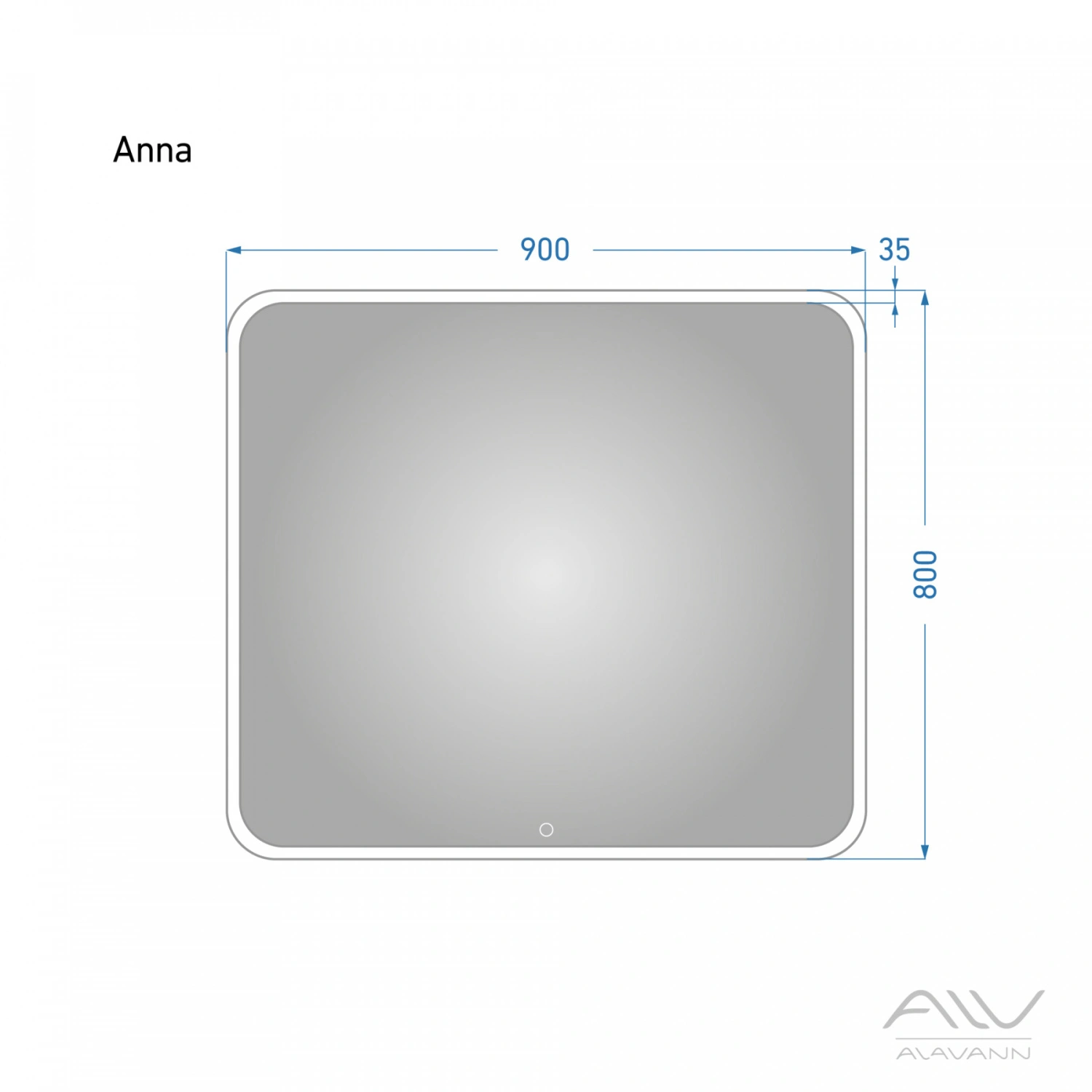 Зеркало Alavann Anna 90 свет, сенсор, белый от магазина Vanna-Vanna.ru!