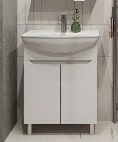 Тумба напольная SanStar Bianca 65 с раковиной Стиль 65, белая