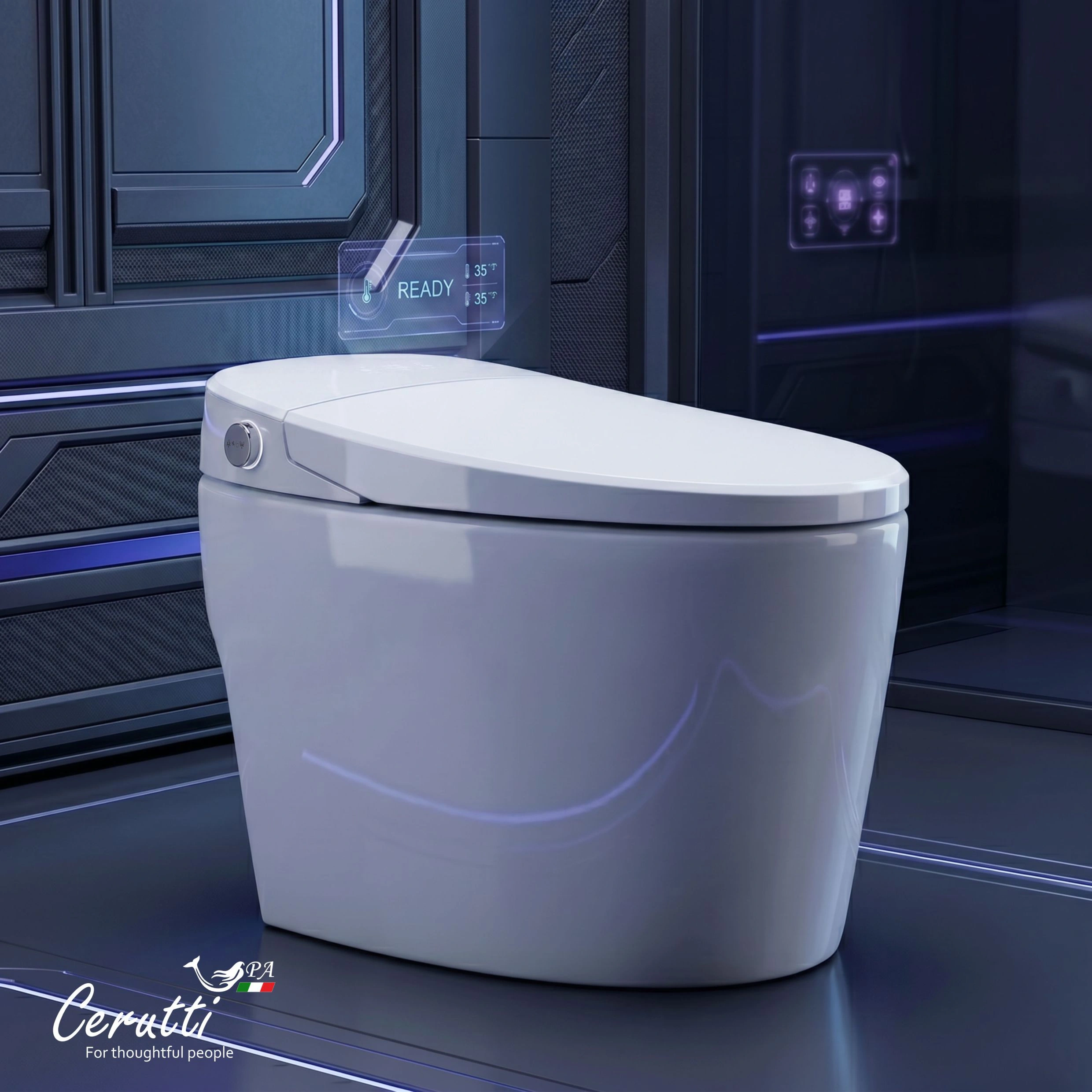 Унитаз Ceruttispa CLIO Smart CT12153 с дистанционным управлением (680x410x480), напольный, белый от магазина Vanna-Vanna.ru!
